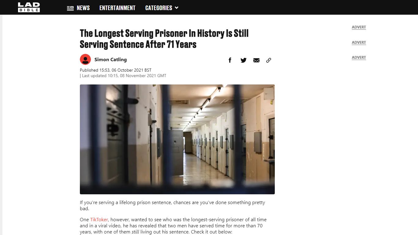 The Longest Serving Prisoner In History Is Still Serving ... - LADbible