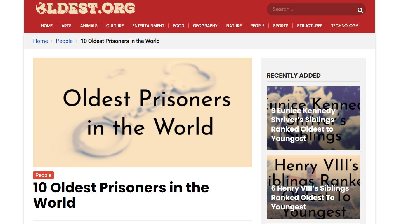 10 Oldest Prisoners in the World - Oldest.org