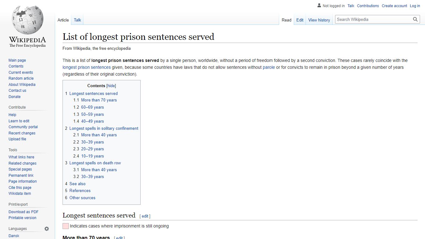 List of longest prison sentences served - Wikipedia